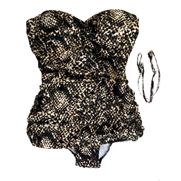 NWOT Alisha Levine One-Piece Swimsuit Animal Snake Print Women’s Size 10 - Picture 1 of 6